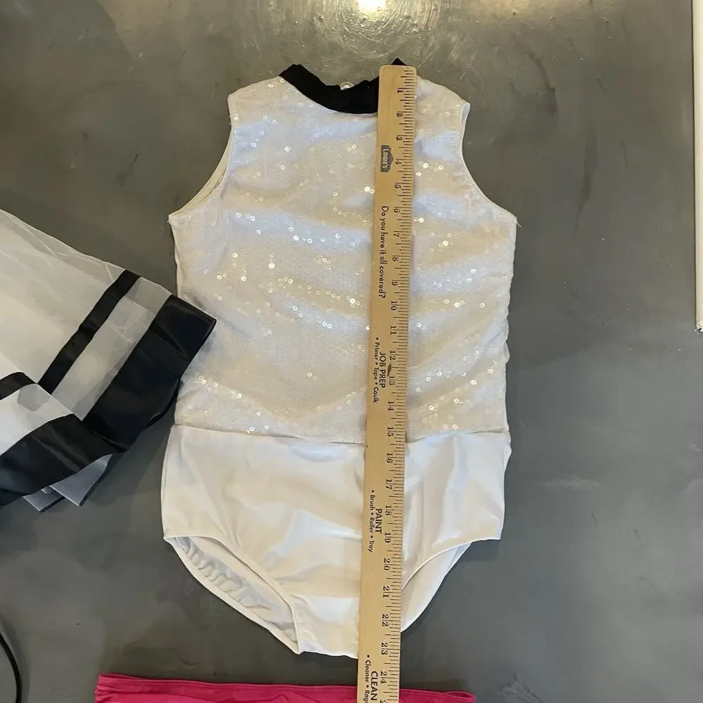 Revolution Dance 2 In 1 Black Pink and White Recital Dress Costume RC19777 XLC‎